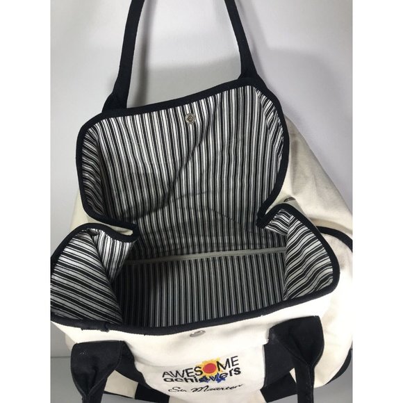 Reversible Satchel of New York Awesome Achievers St. Maarten Beige Tote Bag - Picture 4 of 12